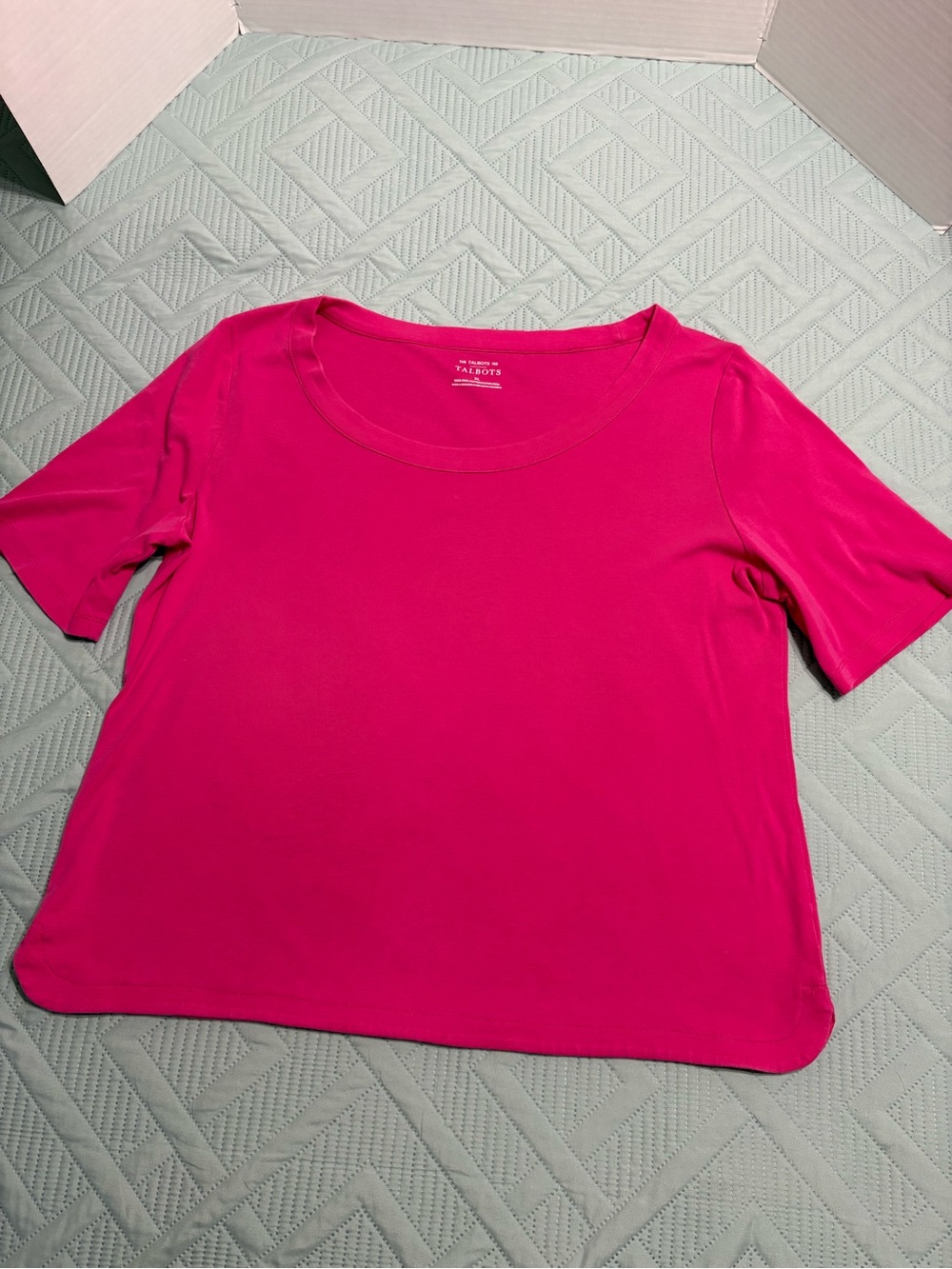 Talbots The Talbots Tee Women’s Pink Solid Scoop Neck Pima Cotton T-Shirt XL